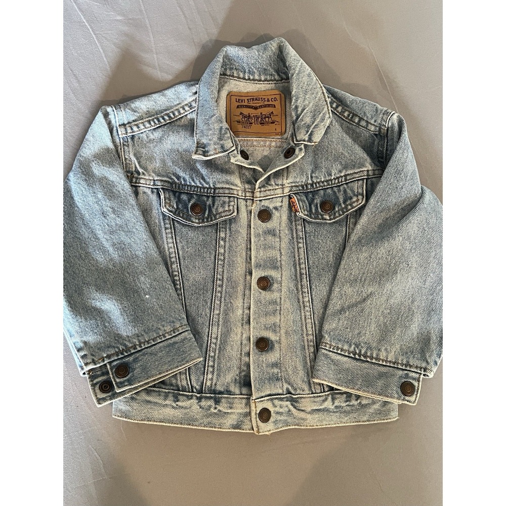 levi made in USA 74027 jean jacket orange tag size‎ 4 Children Denim